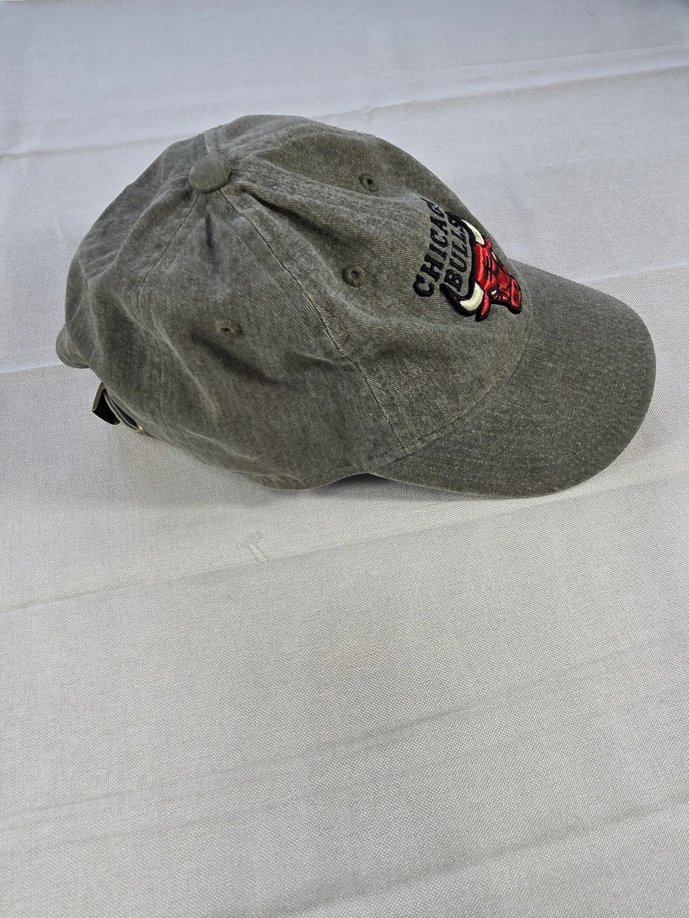 Mitchell & Ness Chicago Bulls Washed Olive Dad Hat Strapback OSFA